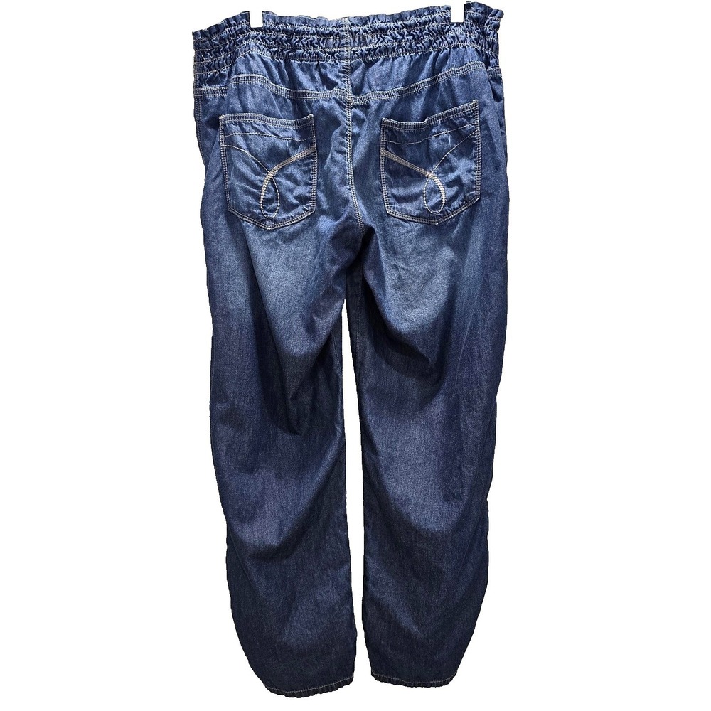 Calvin Klein Jeans Pants Women's 32/14 Blue Denim Jogger Drawstring Utility - Picture 4 of 10